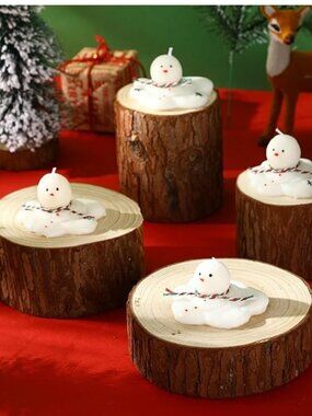 4 Pcs Christmas Melting Soy Snowman Candle